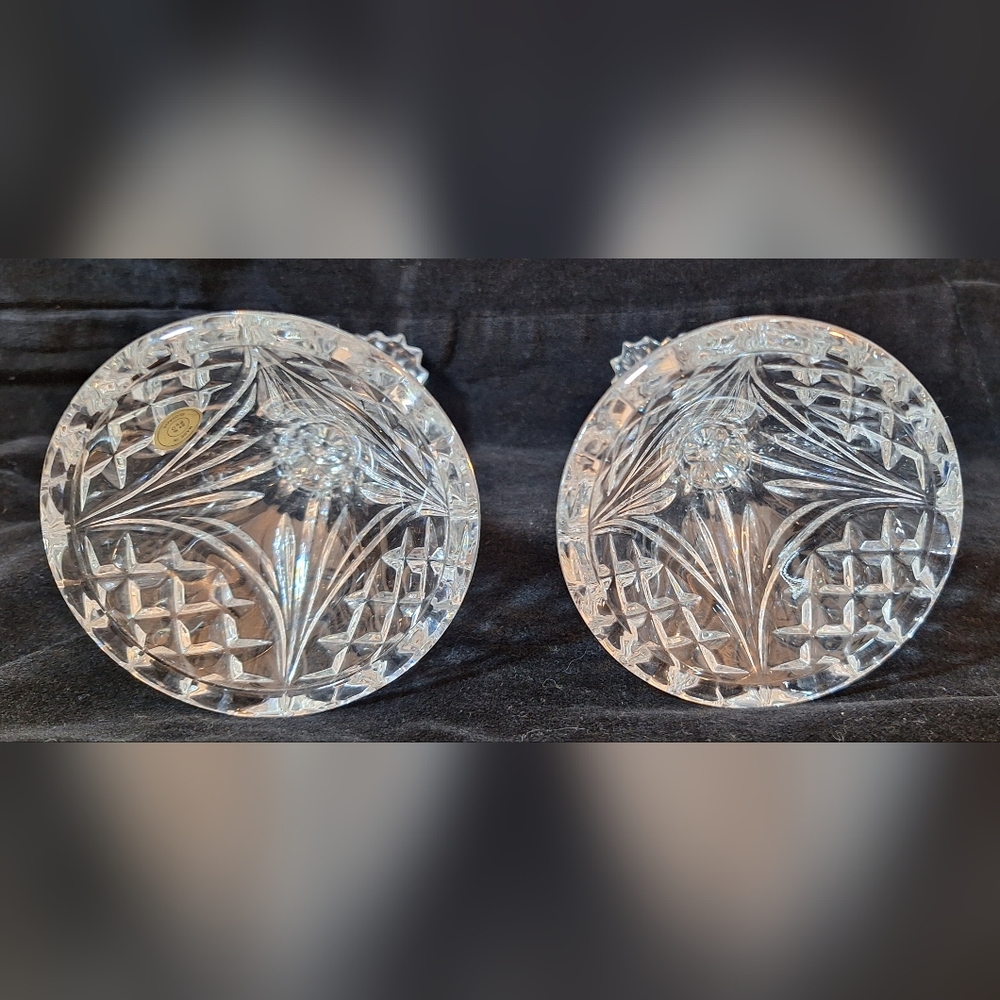 Elegant Lead Crystal Candle Holders - Picture 3 of 4